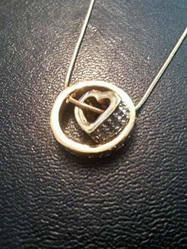 ELEGANT 24K GOLD PLATED HEART AND RING PENDANT ZIRCON CRYSTAL 18 INCH NECKLACE