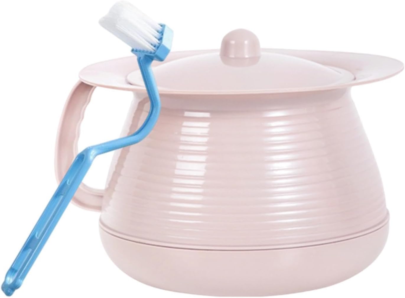 harayaa Escupidera portátil con tapa y cepillo, práctico urinario de noche, para conducir, acampar, baño, casa, viajes, Rosa