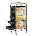Produktbild AACART 5-Tiers Retro Friseurwagen Salon Barbier Wagen Tablett Lagerung Wagen Haar Rollwagen Trolley mit 4 Schubladen Haartrockner Halter