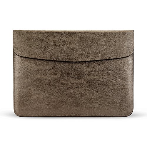 KALIDI Einfache Umschlagart 15.4 Zoll Laptop Leder Schutzhülle Tasche mit Magnetverschluss für MacBook Pro Retina 15.4 Zoll(Ohne Hardware) bronzen