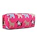 Miss LuLu Women Girls Canvas Students Pen Pencil Case zipper Bags Cosmetic Travel Makeup Bags Pouch Box (Dog Plum)