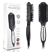 LONGKO 3 in 1 Hair Straightener Pro Detangling Anion Electric Instant Magic Silky Straight Hair Styling Brush Ceramic Heating Massage Straightening Iron(Black)