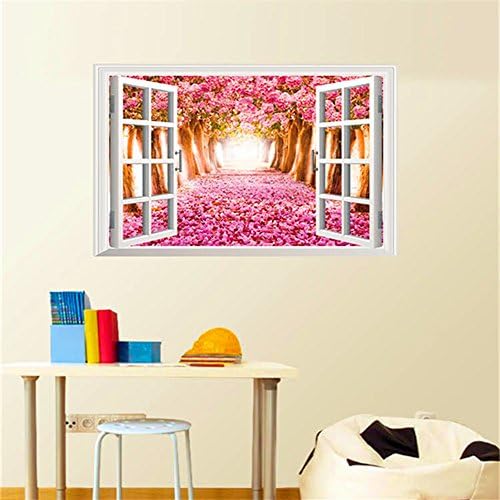 XMJR Background color realistic 3D window bedroom living room TV sofa to remove PVC wall sticker specifications 60*90cm