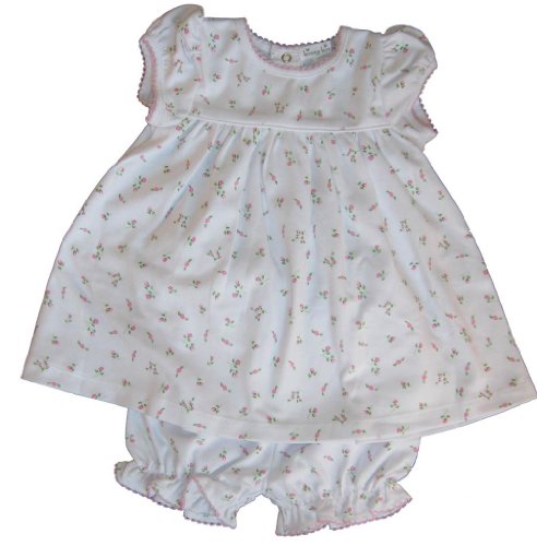 Kissy Kissy Baby Girls Garden Roses Print Dress with Diaper Cover- 12-18 Months