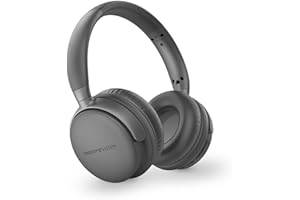 Energy Sistem Studio Plus - Auriculares Bluetooth (Radio FM, 45h de batería, Reproductor MP3 MicroSD, Deep Bass, Almohadillas de Cuero proteico y Espuma visco elástica) Gris