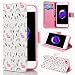 Produktbild SMART LEGEND iPhone 7 Lederhülle Ledertasche Brieftasche Hülle Klapphülle Schutzhülle Gemalt Muster Premium Neu Flip Leder Schale Wallet Case Folio Tasche Inner Weiche Silikon Etui Ledercase Handytasche mit Standfunktion Kreditkarte ID Slots und Magnetverschluss Cover - Flamingo
