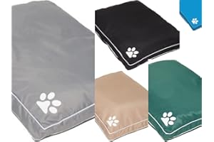 INSAFIANS Waterproof Dog Bed, Pet Cushion Cover Paw Print, Waterproof Removable Cover Pet Mattress (Cushion Cover + inner pad, Blue)