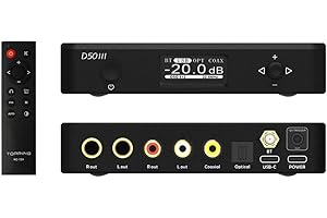 AOSHIDA TOPPING D50 III 2x ES9039Q2M Balanced DAC: XU316 DSD512 PCM768kHz USB DAC, entrée BT5.1/USB/optique/coaxial Convertisseur vers sortie RCA/TRS, HiFi Audio Preampli DAC supporte USB PEQ/12 Trigger, Noir