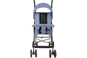 HUOLE Cochecito de bebé ligero y compacto de 0 meses a 4 años, capacidad de carga máxima de 25 kg, cochecito plegable, respaldo reclinable, plegable automático en 1 paso, canopy-D-azul