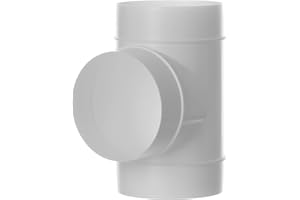 STEINBERG14 Biały Ø 100 mm trójnik, łącznik PCW do rury wentylacyjnej, łącznik rury okrągłej
