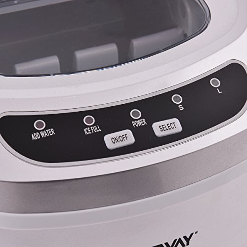 Costway Eiswürfelmaschine Eismaschine Eiswürfelbereiter inkl. Eiswürfelschaufel (2 Eiswürfelgrößen, 12kg pro Tag) Farbwahl (Silber) - 4