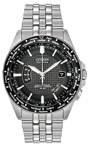 Citizen Men's Eco-Drive Watch with Black Dial Analogue Display and Stainless Steel Bracelet, CB0020-50E