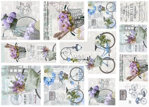 Renkalik RenkalikQSIPM031M 50 x 70 cm "Bycicle" Silk Print Paper Maxi Sheet (5-Piece)