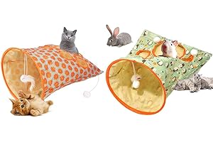 YXRRVING Cat Tunnel Bags for Indoor Cats, Foldable Cat Self Interactive Toys, Cat Tube Tunnel Bored Toy,Cat Drill Bag Toy with Plush Ball,Crinkle Paper Interactive Cat Drill Bag Toys for Rabbit,Guinea Pig