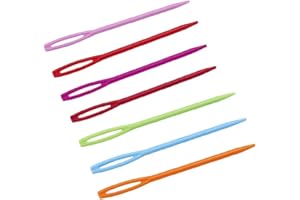 PiniceCore 40er Pack Multicolour Kinder-Kunststoff-7cm-Stumpfnadeln für Nähen, Binca und Tapisserie