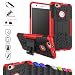 Produktbild Huawei Nova Kick-Ständer Hülle,Mama Mouth [Heavy Duty] Rugged Armor stoßfest Handy Schutzhülle Silikon Tasche Ständer Hülle Case mit Standfunktion für Huawei Nova 51090UAW 51090UAU 51090UPS 51090UPR Smartphone,Rot