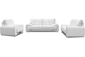 ‎MARS MEBLE Mars Meble Big-Sofa Polstergarnitur Omega Set 3+2+1 Sofa Wohnzimmer Sofagarnitur 3-tlg Couch (Weiß)