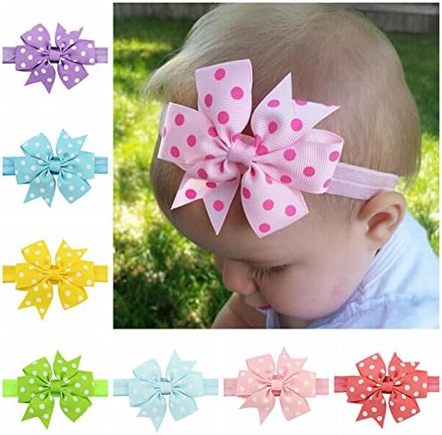 20 colors 8 cm Spot Bow Style Polyester Children's Hair Accessories Hair Band