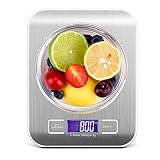 【 Alta sensibilidad 】 Esta báscula de cocina está equipada con sensor de gravedad de alta sensibilidad y amplio rango. La función de cuenta le da un recuento preciso especialmente para alimentos. Botón de precisión. Divisiones: 0,1 g Lecturas en unidades: g, lb, ml, oz, leche ml, kg.