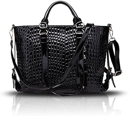 Sunas 2017 autumn and winter new women's handbag fashion patent leather crocodile pattern female bag simple shoulder bag Messenger bag