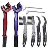 8 Stück: 2 x 2-seitige Pinsel (rot, blau); 2 * eine Seite Bürste (schwarz); 2 * Kette: Reiniger (schwarz); 2 x Pry Bar