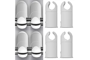 MYHOMEWARE Clamp Brackets for Heated Towel Rail Radiators Flat & Curved (White, 25mm Tube Width)