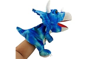 FYBR Hand Puppets Dinosaur Puppets for Kids, Dinosaur Toys for Boys Girls, Plush Dinosaur Stuffed Animal Story Toys Gifts for 3-6 Year Old Boy (Triceratops)