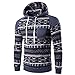Produktbild Elecenty Herren Kapuzenpullover Pullover, Mäntel Winterpullover mit Kapuze Aufdruck Slim Fit Sweatshirt Lange Ärmel Männer Kapuzenjacke Bluse Outwear Tops Bluse Oberbekleidung (M, Blau)