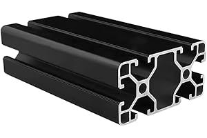 Coavoo AluProfil 4080 Alu Profil 800mm T Typ Schwarz Aluminium Profile 40x80 Europäischer Standard Eloxierte Linearschiene Extrusion 1 Stück, für DIY 3D Drucker und CNC