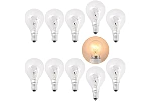 Fivtsme 10 Stück Backofenlampe 40W E14, Backofen Lampe Warmweiße, Backofen Glühbirne, Tropfenlampe Ball, Glühbirne für Herde Backöfen Dunstabzugshauben Kühlschränke Mikrowellen Kompaktküchen