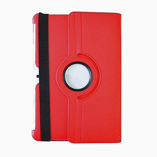 COOVY® 360° ROTATION COVER FÜR SAMSUNG GALAXY TAB 10.1 N GT-P7500 GT-P7501 GT-P7510 GT-P7511, TAB 2 10.1 GT-P5100 GT-P5110 SMART HÜLLE TASCHE ETUI CASE SCHUTZ STÄNDER Farbe rot - 8