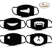 Price comparison product image Teenitor 5 Pcs Cotton Face Mouth Mask Anti Dust Wind Cut EXO Bear Star Teeth Fangs Pattern Unisex Fashion Earloop Face Mask for Teens Men Women Outdoor Cycling Sport in Winter Black
