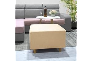 BIEGMAI Footstool Slipcover Stretch Rectangle, Ottomans Cover Footstool Cover Thick, Ottoman Slipcovers, Removable and Washable (D)