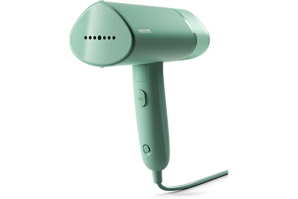 Philips Défroisseur à Main 3000 Séries - Steamer 1000W, Vapeur 20g/min, Réservoir 100ml amovible, prêt en 30sec, Plaque en Plastique, Pochette de rangement incluse, Léger 630g, Violet (STH3010/30)