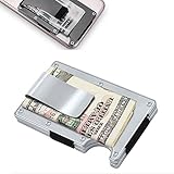 Metal Wallet Credit Card Holder mit RFID Blocking, Aluminium Money Clip Wallet (silver)