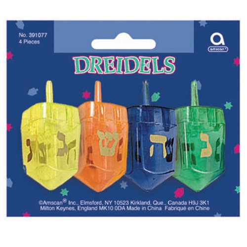 Amscan 156962 Translucent Dreidels Asst.