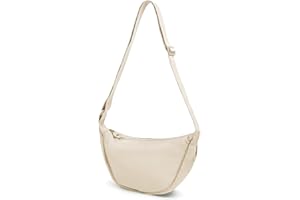 GoPaw Crescent Bag for Women, Nylon Half Moon Bags Women Crossbody Bag with Adjustable Strap, Solid Color Dumpling Bags Portable Crescent Purse for Daily Use