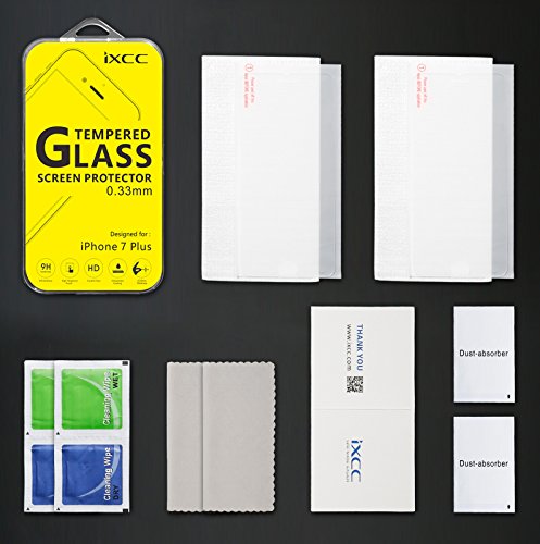 [2 Pack] iPhone 7 Plus Screen Protector Glass - iXCC 0.3MM Tempered Glass Screen Protector [Bubble Free, Anti-Fingerprint, Oil Stain and Scratch Coating]