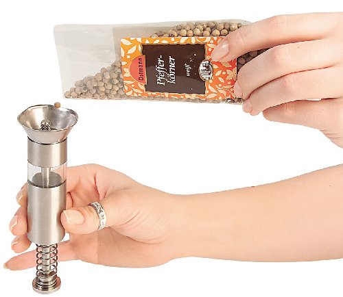 Rosenstein & Söhne Salz- & Pfeffermühle mit Druckknopf-Bedienung, Edelstahl, 2er-Set - 4