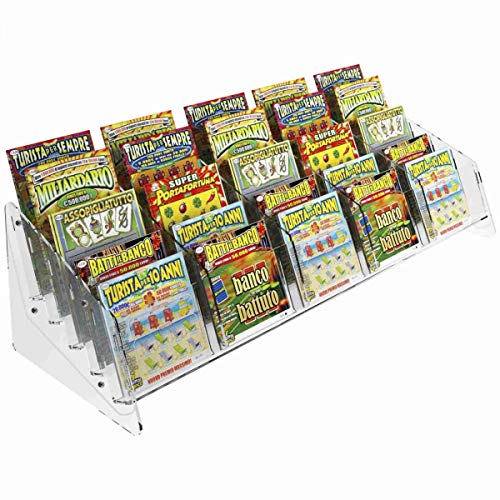 Avà srl Espositore gratta e Vinci da banco in plexiglass Trasparente a 25 Tasche
