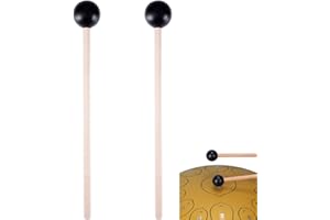 GNALIA Bacchette -1 Paio di Bacchette in Gomma per xilofono con Manico in Legno con Manico in Legnoper GlockenspielXilofonoCampanello di energiaWoodblock CampaneStrumento a Percussione