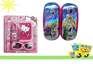 Prime Cartoon Printed 3D Zipper Pencil Box with School Stationery Kit for Kids Boys and Girls (M7)