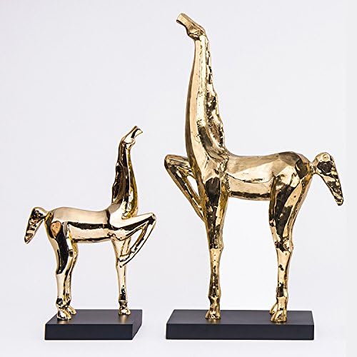 CFonat Decoration Ornament Sculpture Modern new Chinese hotel model room study TV cabinet creative home decorations glass steel animal horse,Gold two