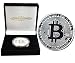 Produktbild PfX Physische Silberne Bitcoin Sammler Münze inklusive edlem Etui / Edler Geschenkbox (Silber)