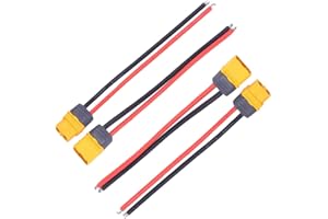 Boladge 2 Paires Adaptateur de Connecteur Femelle et Mâle Prise Amass XT-60 XT60H avec 15CM 12AWG Cable pour Batterie RC Lipo Drone FPV Racing