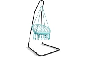 GIANTEX Support Fauteuil avec Hauteur Réglable 200-240CM, Support de Hamac en Acier, avex Crochet de Sécurité et Pieds Antidérapants, Charge Max150KG, (sans Chaise Suspendue)