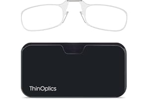‎THINOPTICS ThinOptics Gafas De Lctura Estuche Compacto Universal – Hombres Mujeres – Gafas De Lectura Compactas Y Livianas Con Tecnología Flex-fit, Bezbarwna rama, czarne etui, Stärke 1,00