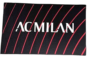 AC Milan hermet Tapis avec antidérapant, Rouge/Noir, 70 x 110 cm