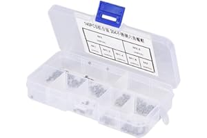 KSTE Ecrou M1, 140pcs M1 / M1.2 / M1.4 / M1.6 / M2 / M3 / M2.5 Filetage en Acier Inoxydable écrous hexagonaux Hexagonal