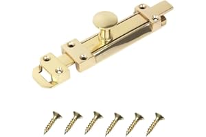 TERF® Heavy Duty Brass Door Bolt 100mm [4''] Surface Mounted Sliding Durable Door Lock Bolts Ideal for Securing Internal External Doors and multi Purpose Use - 100mm